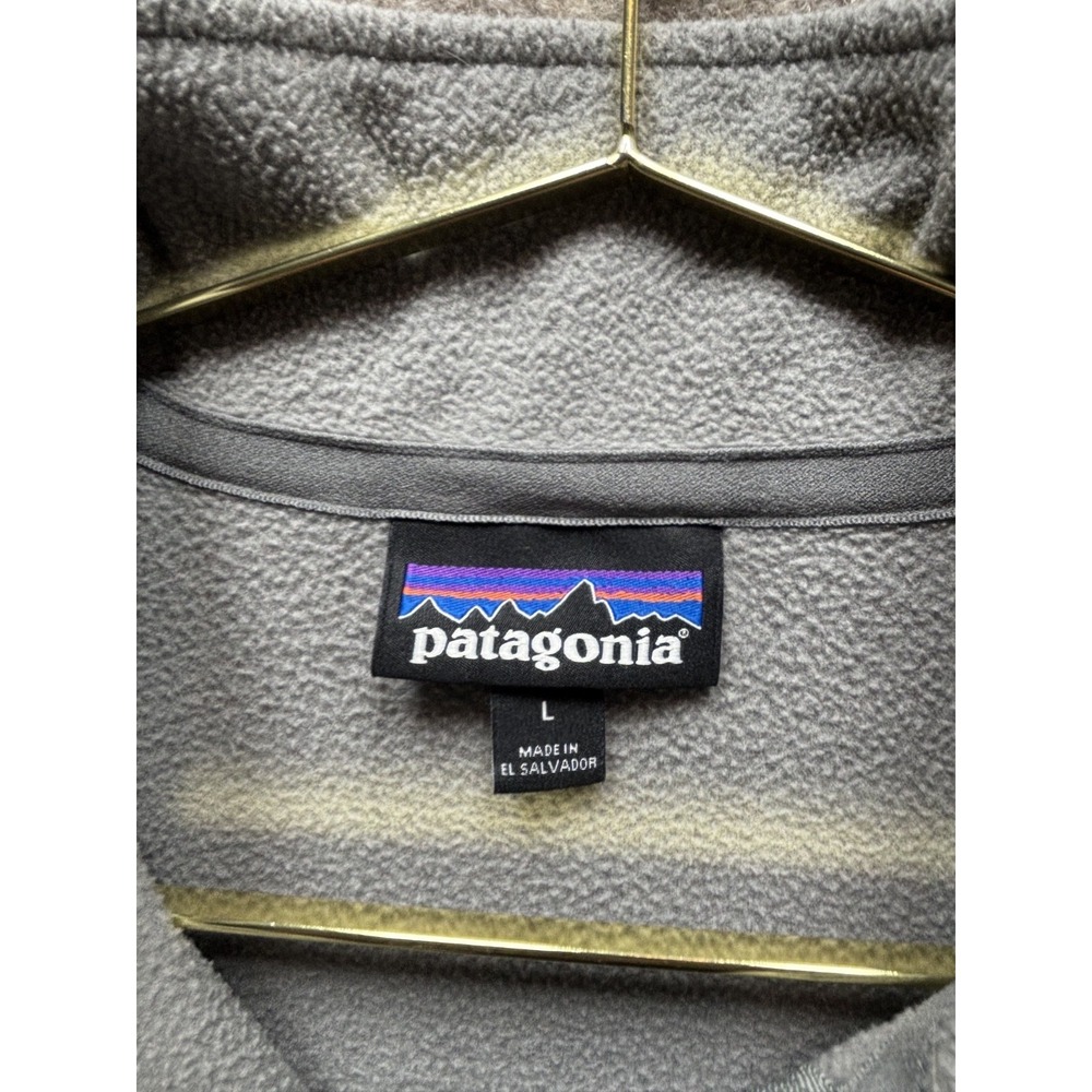 Patagonia Pullover Women Large Gray Micro D Fleece‎ 1/2 Zip Mock Hiking Camping - Picture 3 of 5